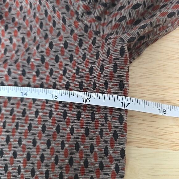 Toad‎ & Co Tamaya Dos Tunic Size Small Brown Geometric Split V-neck 3/4 Sleeve - Picture 4 of 9
